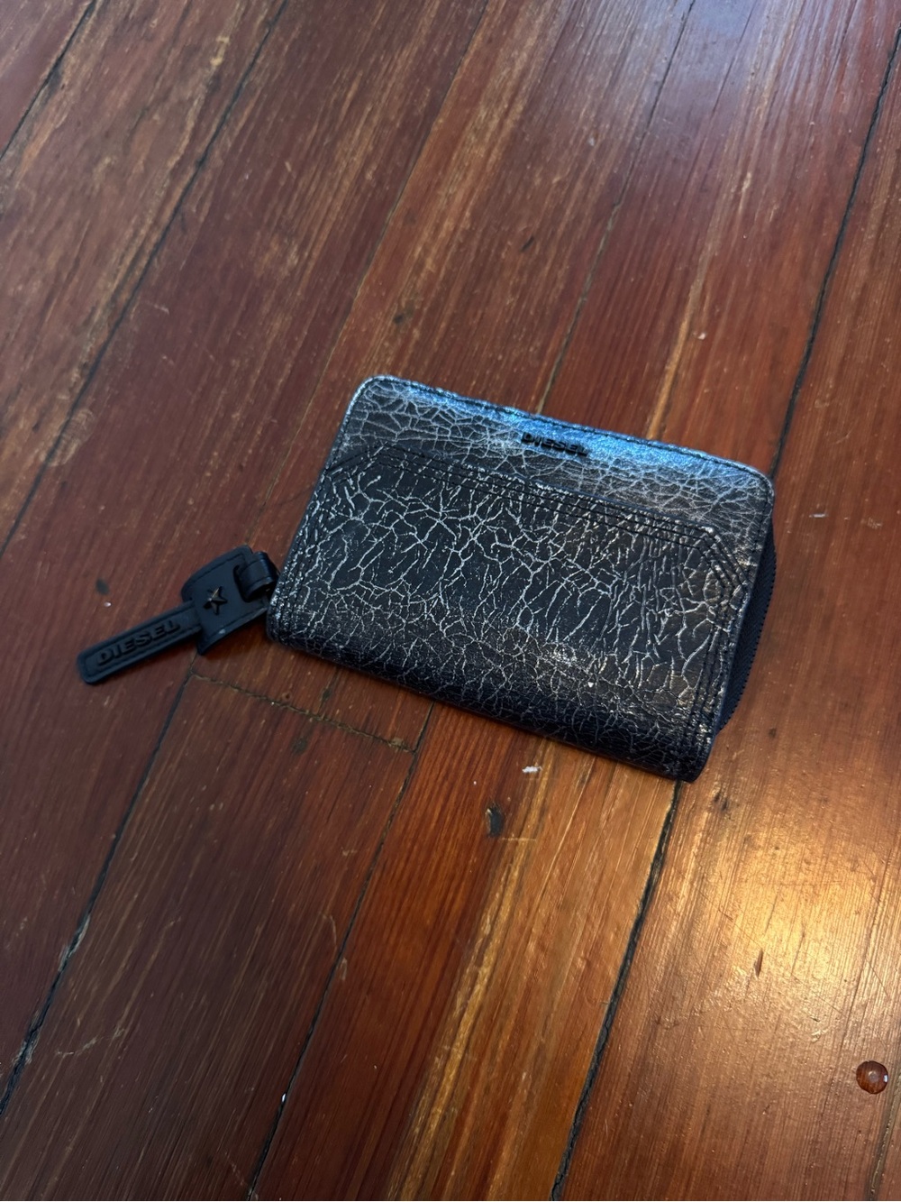 Diesel Black Crackle Leather Women's Bifold Wallet